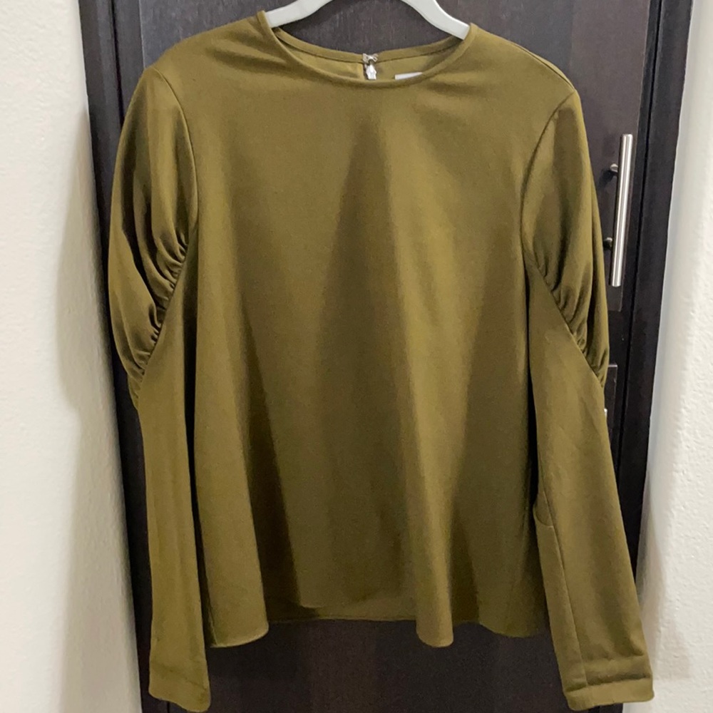 Tibi Shirred shoulder top